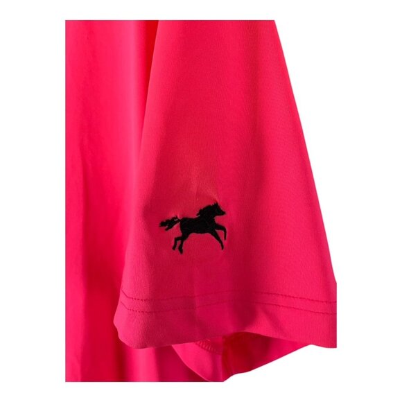 Under Armour Men’s XL Polo Shirt Neon Red with Black Horse Logo – Loose Fit Perf - Picture 3 of 5
